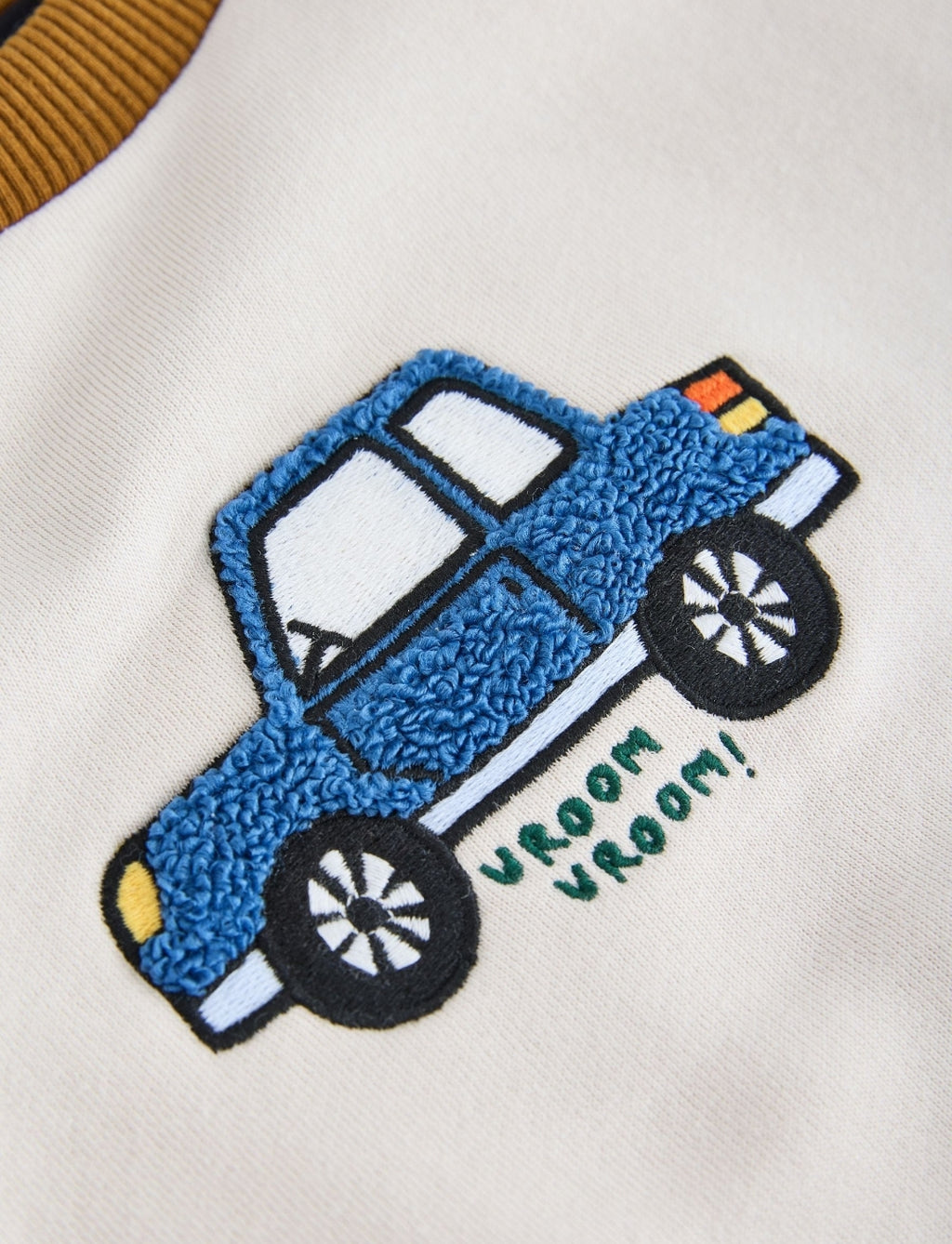 Colourblock Car Printed Crew Neck Sweat Top