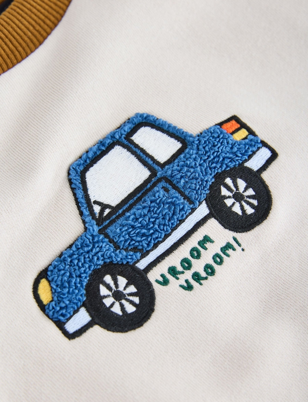 Colourblock Car Printed Crew Neck Sweat Top