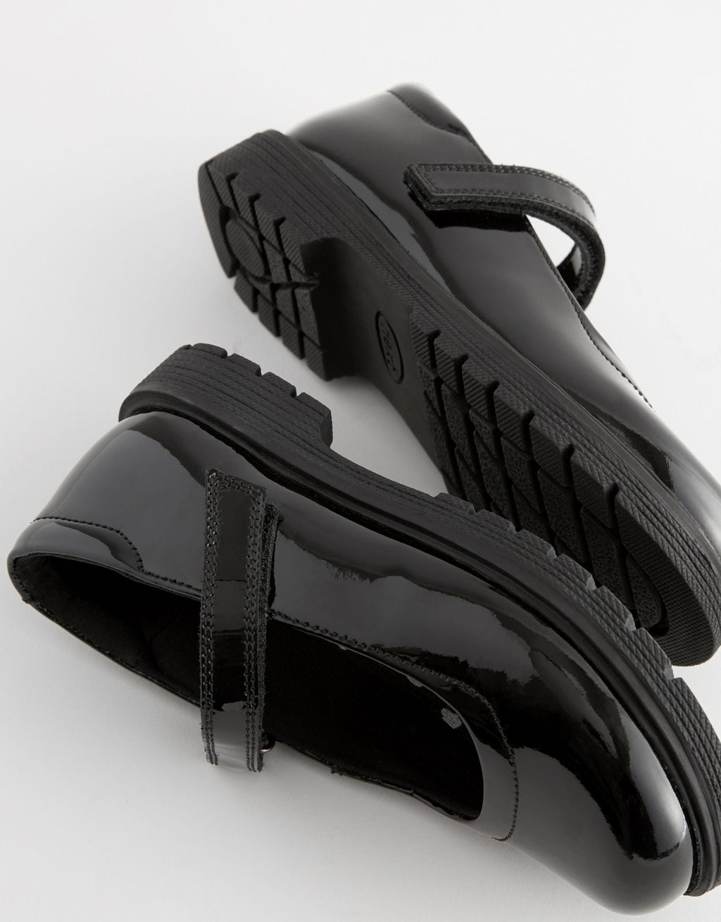 Black Patent Standard Fit (F) School Leather Chunky Mary Jan