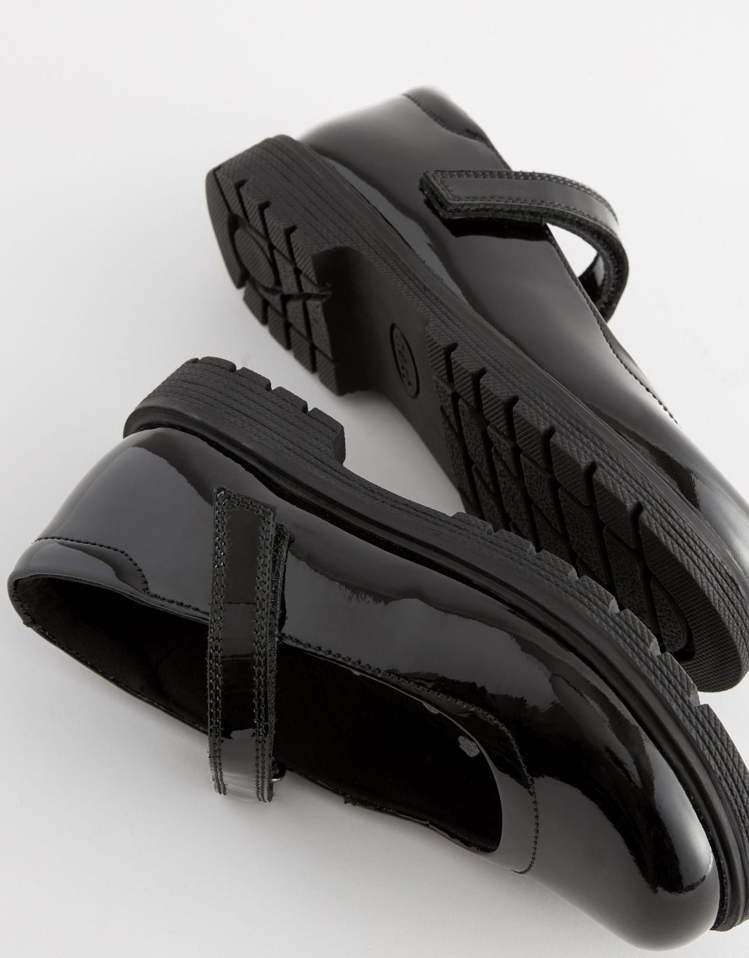 Black Patent Standard Fit (F) School Leather Chunky Mary Jan
