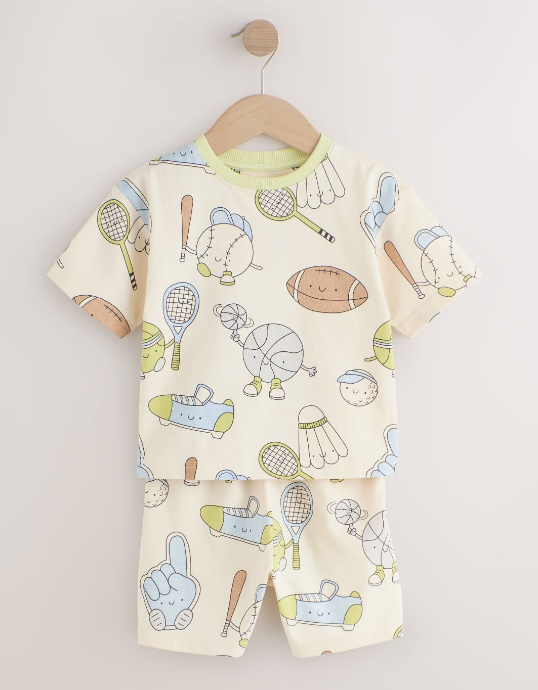 Blue/Green/Grey Tennis Club Short Pyjamas 3 Pack