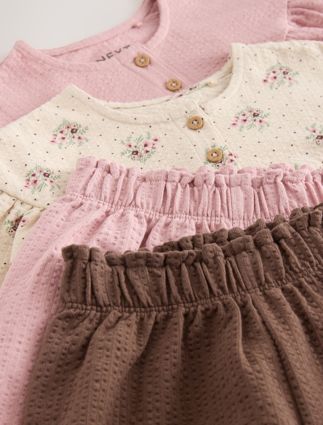 Pink Long Sleeve Blouse and Bloomer Trousers 4 Pack