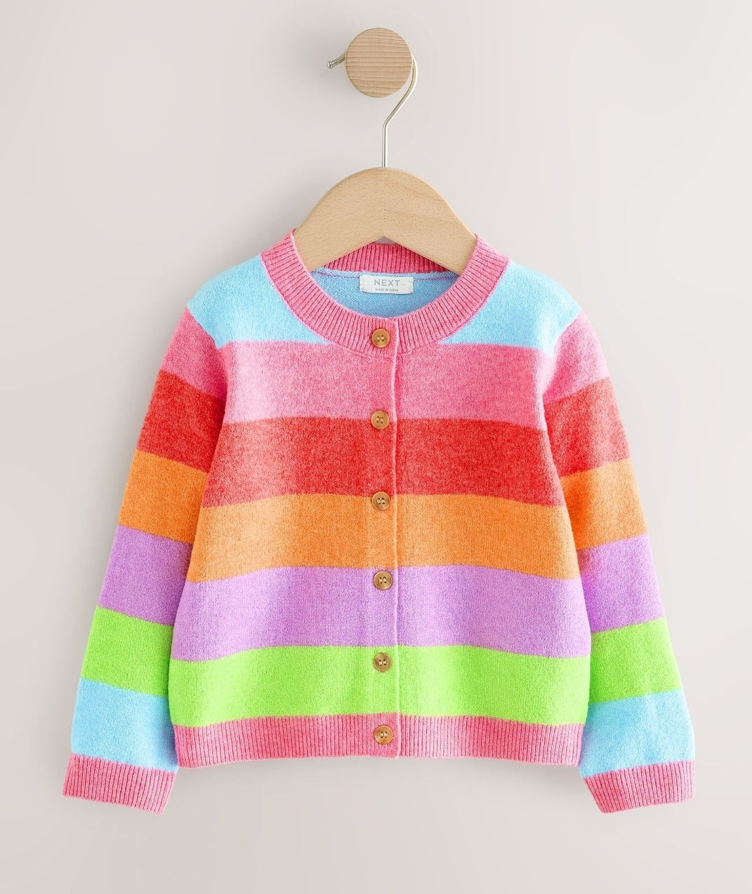 Rainbow Stripe Knit Cardigan
