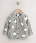 Grey Crochet Flowers Baby Knitted
Cardigan