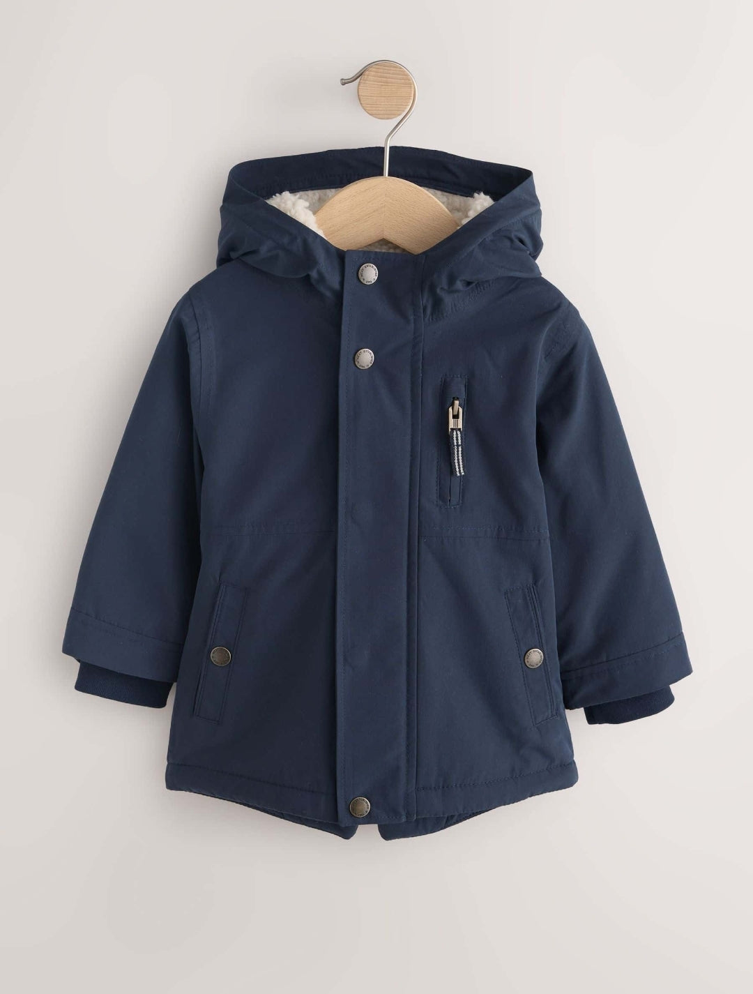 Navy Waterproof Borg Lined Parka