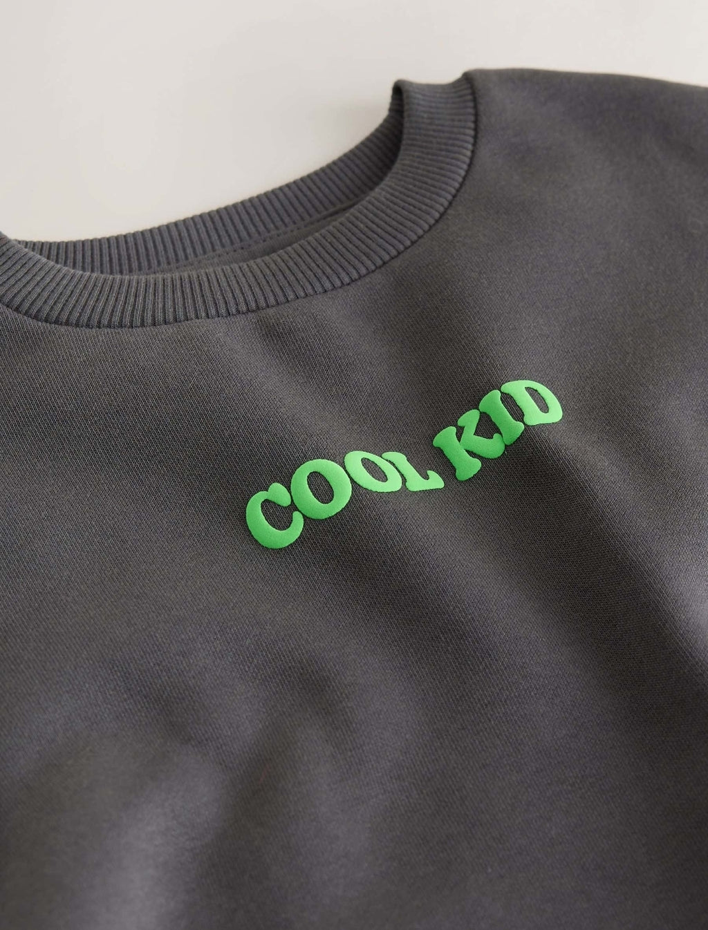 Charcoal Grey Cool Kid Printed Crew Neck Sweat Top