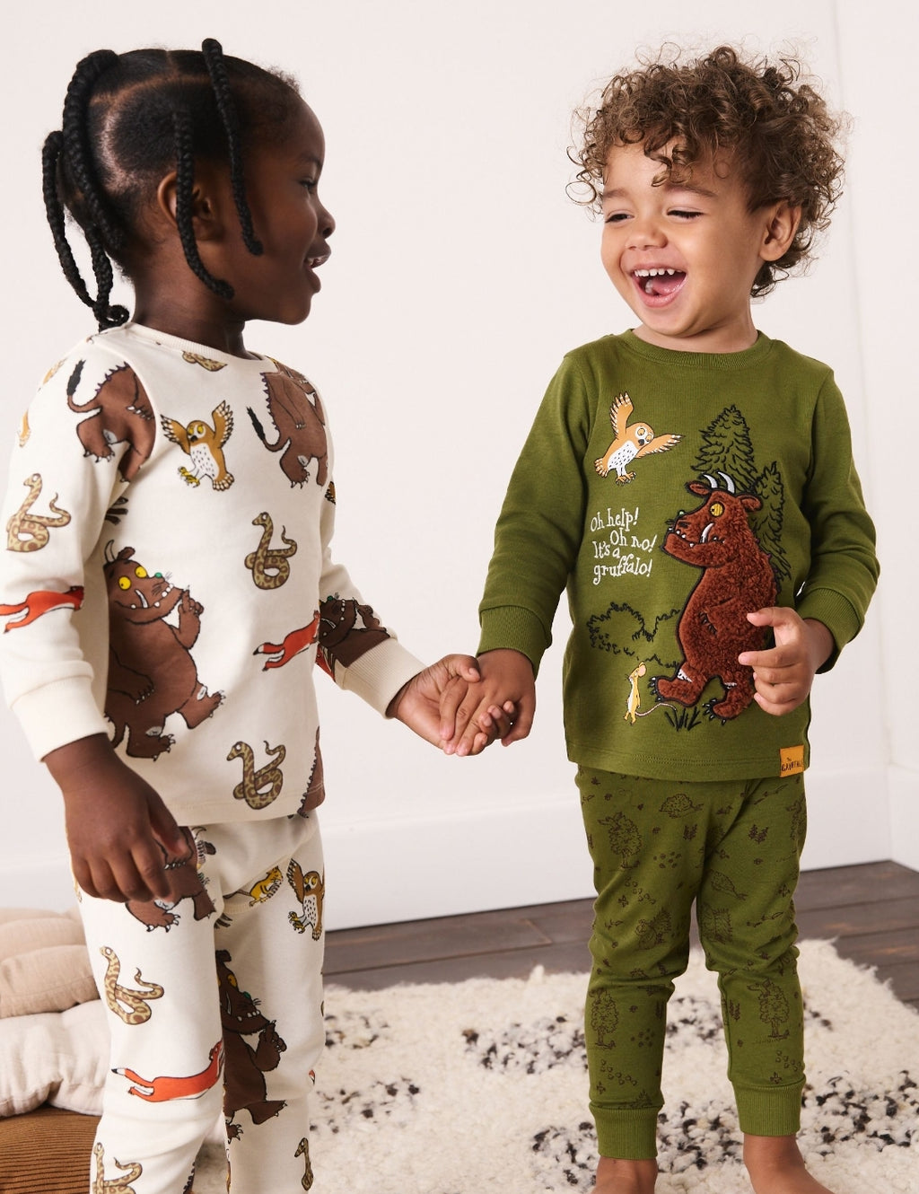Green/Ecru Gruffalo Snuggle Pyjamas 2 Pack