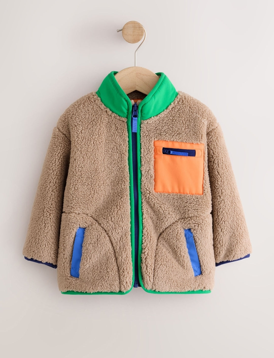 Multi Bright Ecru Zip Up Fleece