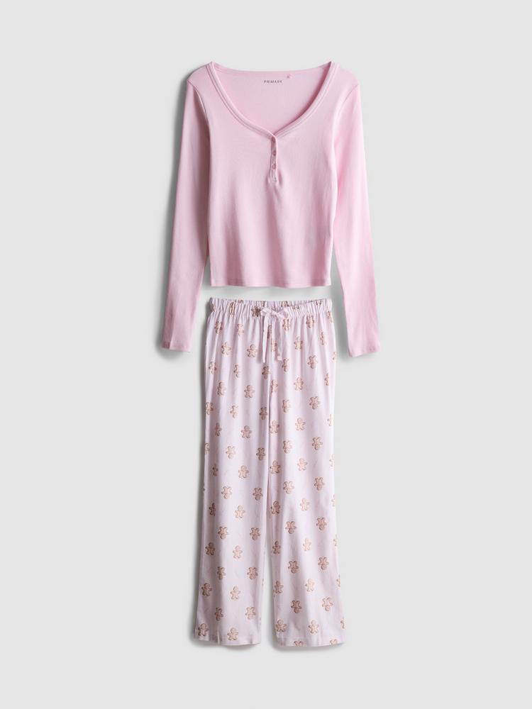 Primark Cotton Henley Flannel Pyjamas