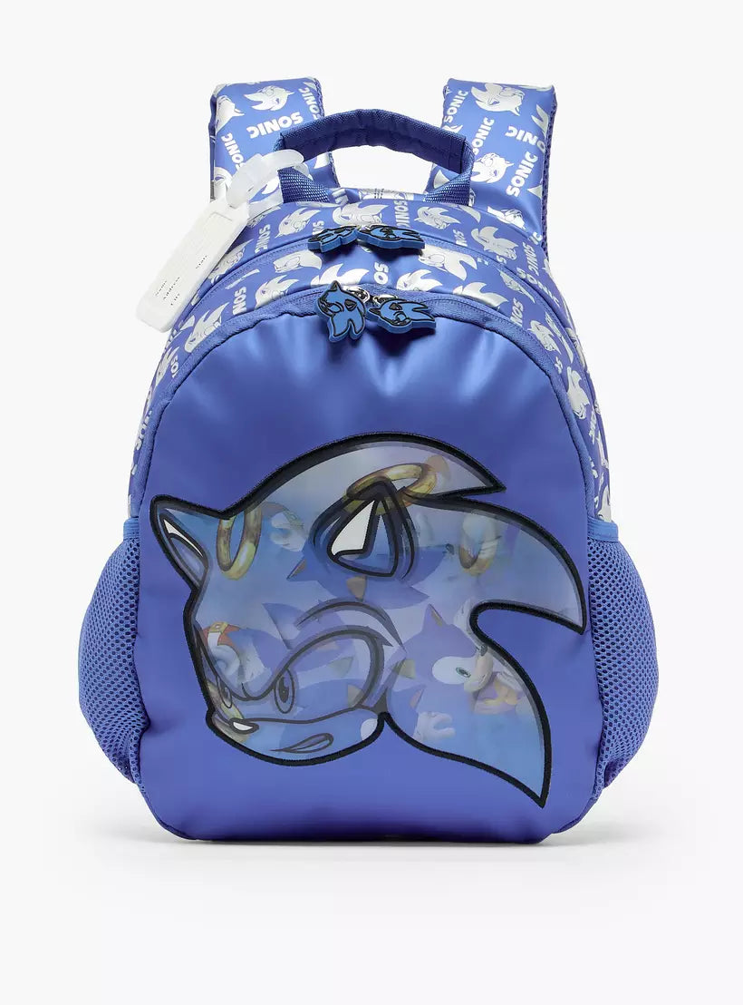 SEGA Sonic Print Backpack for Boys 14 inches