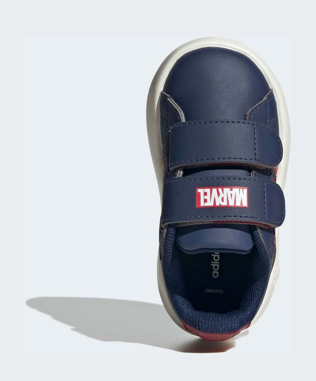 adidas Blue Marvel Spiderman Grand Court Infant Trainers