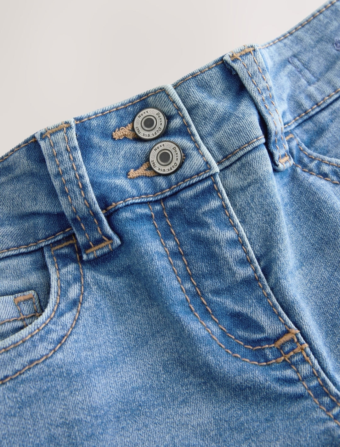 Mid Blue Denim Low Rise Flared Jeans