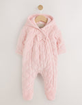 Pink Velour Zip Through Quilted
Baby All-In-One