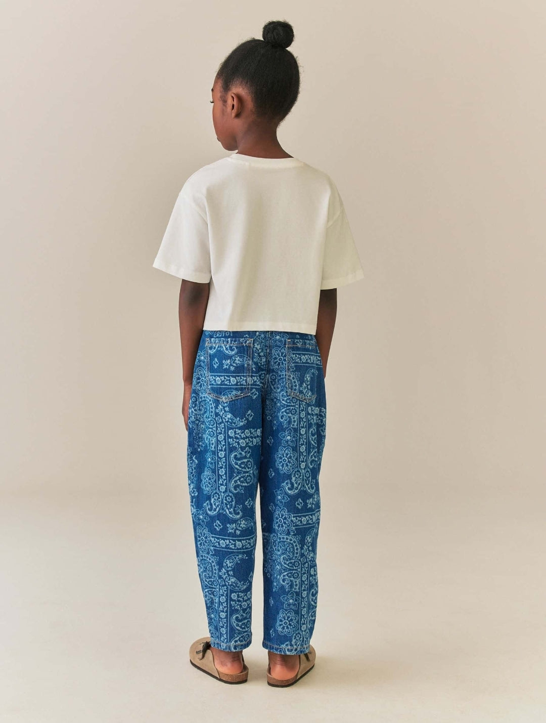 Blue Denim Lazer Printed Barrel Jeans
