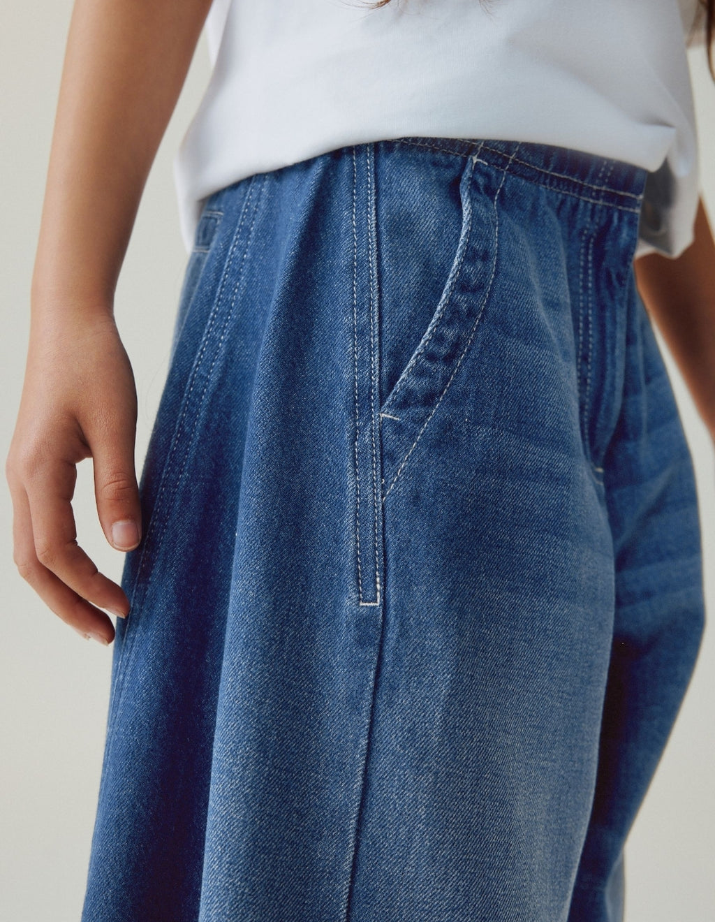 Dark Blue Barrel Jeans