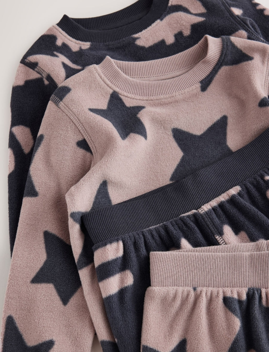 Black/Nude Cosy Fleece Pyjamas 2 Pack