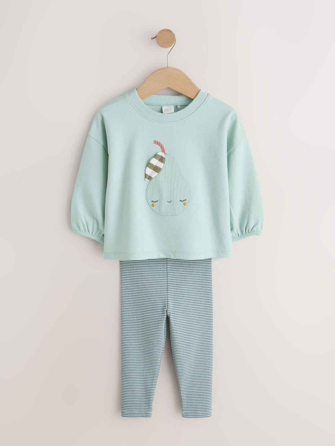 Blue Pear Long Sleeve Top and Leggings Set
