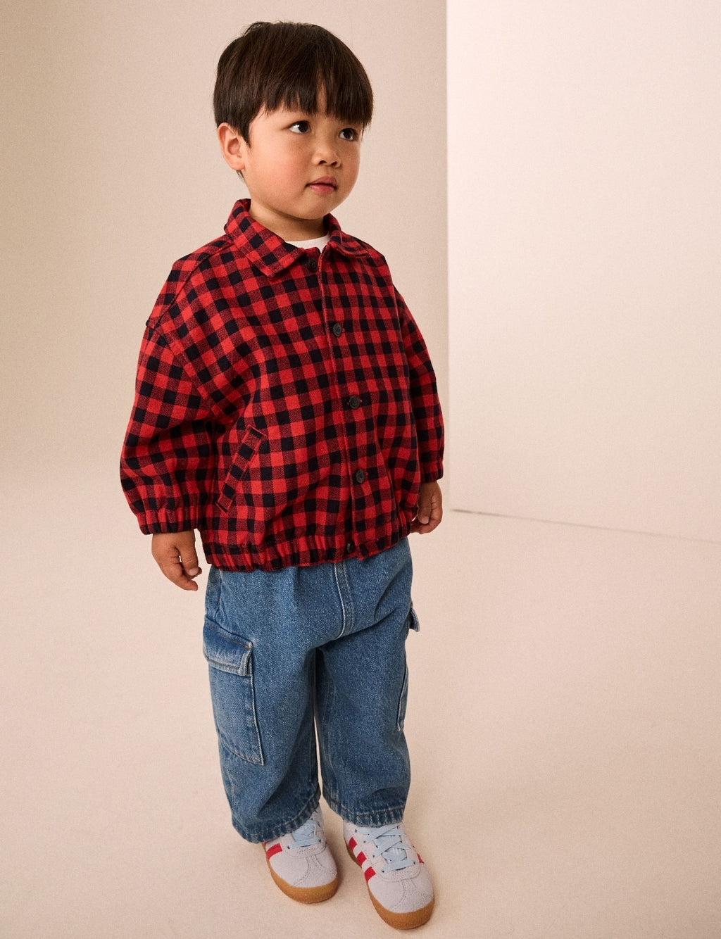 Red Cotton Twill Gingham Check
Overshirt