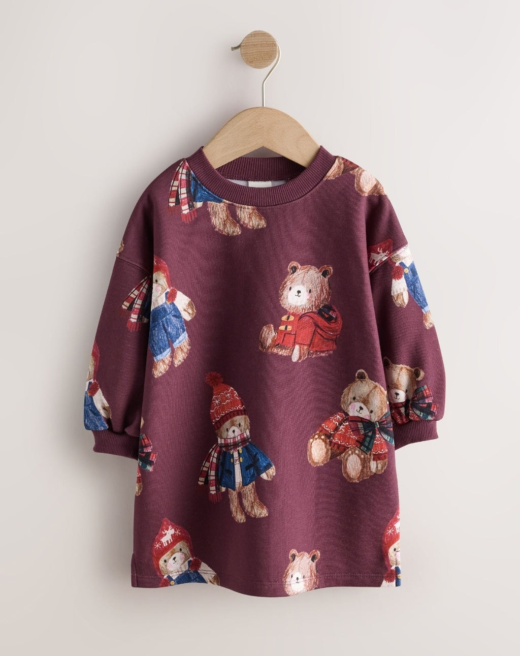 Burgundy Red Bear Long Sleeve
Sweat Dress