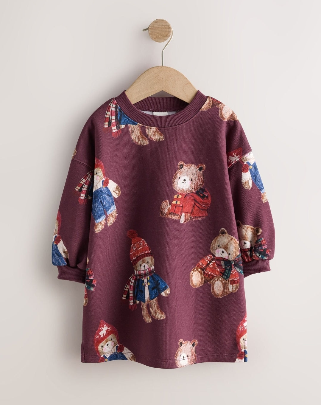 Burgundy Red Bear Long Sleeve
Sweat Dress