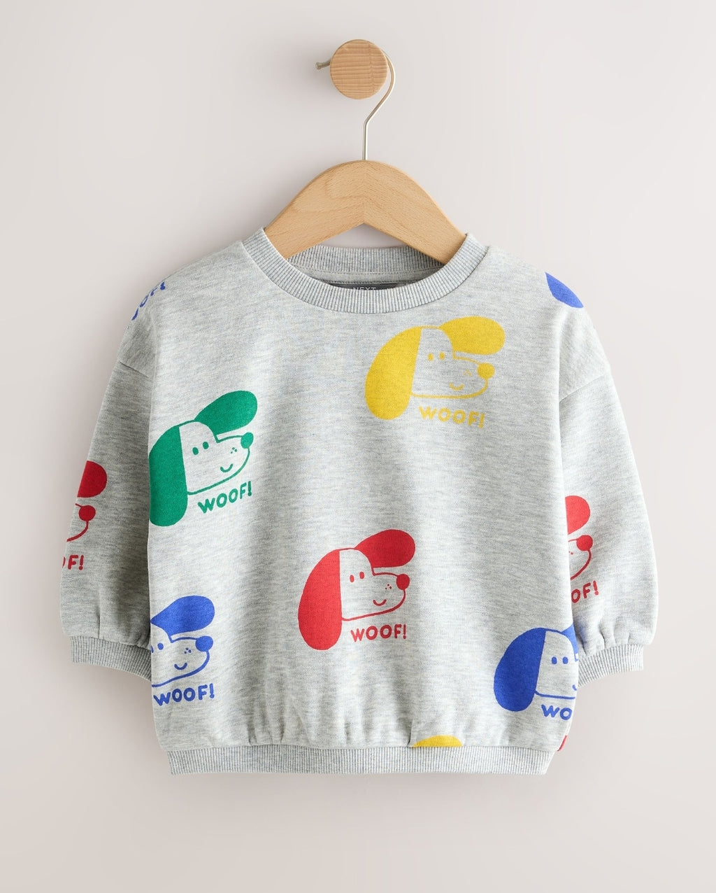 Grey Printed Dogs All Over Printed Crew NeckSweatTop