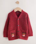 Red Christmas Knitted Crew Neck
Cardigan