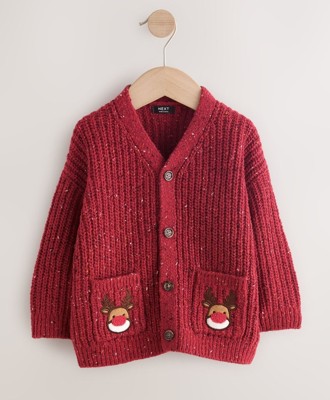 Red Christmas Knitted Crew Neck
Cardigan