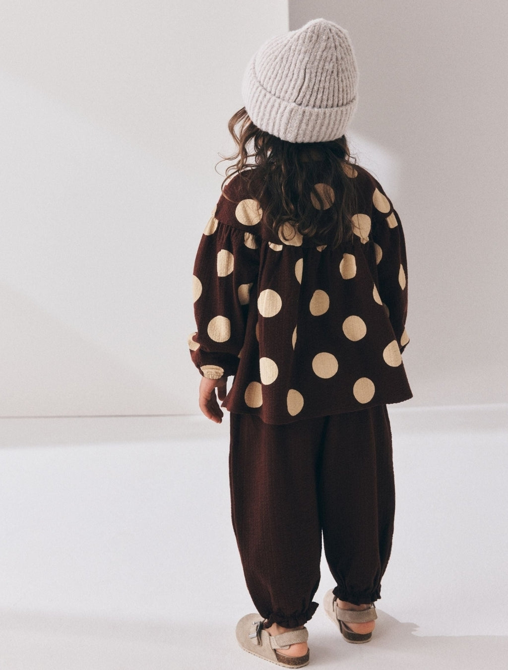 Brown/Cream Long Sleeve Blouse and Bloomer Trousers Set
