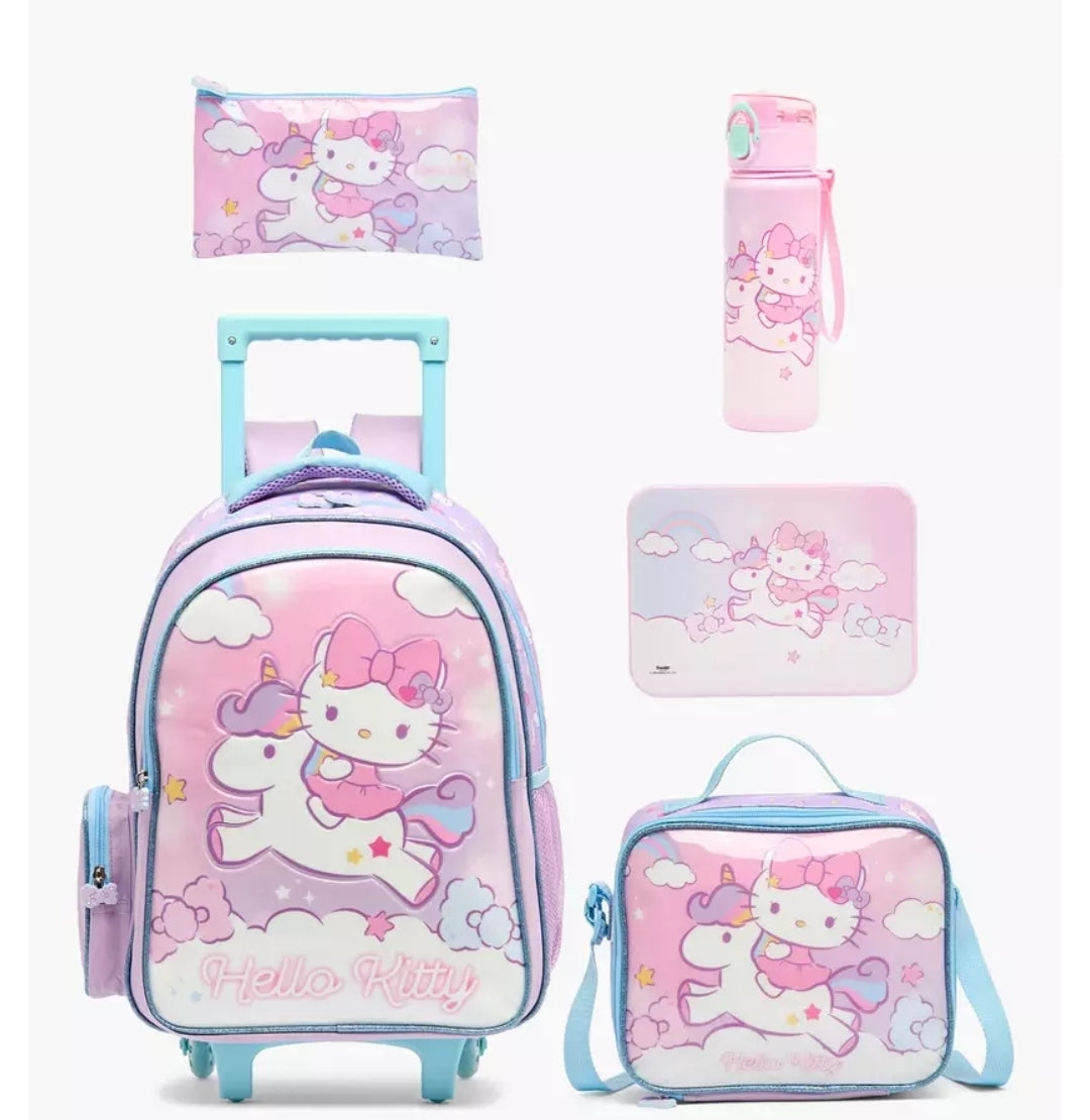 Sanrio Hello Kitty 5-Piece School Trolley Bag Set 16 inches
