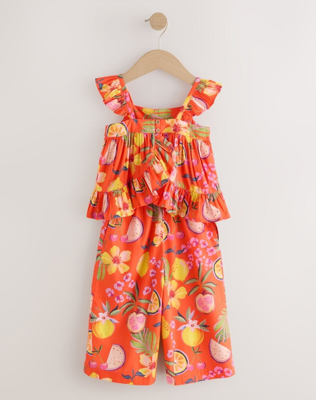 Orange Tropical Blouse And Trousers Co-ord Set