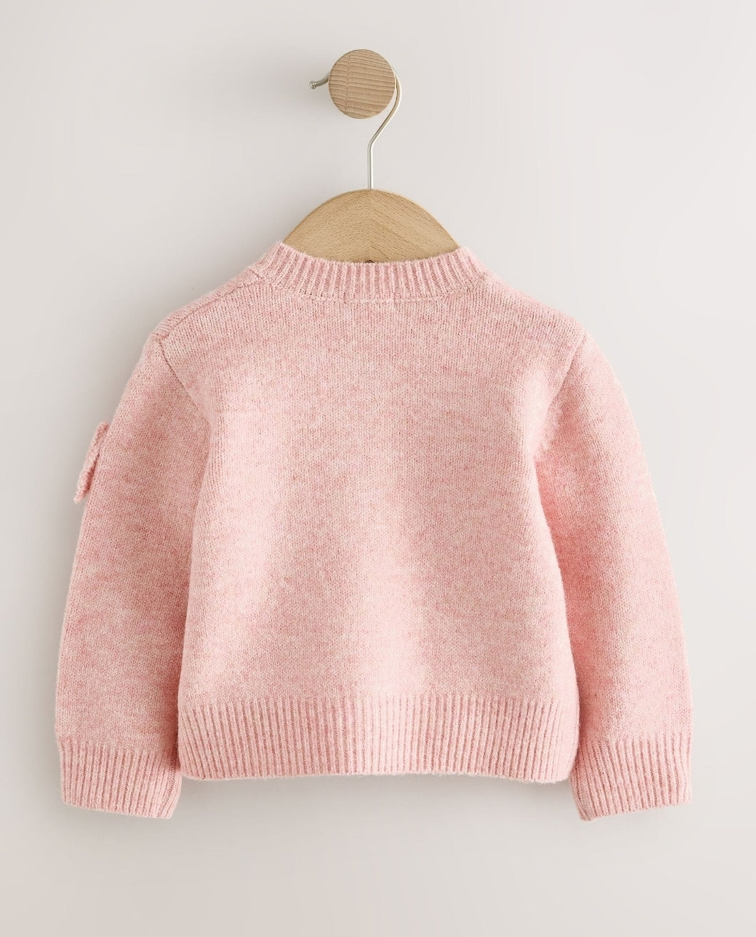Pink Bow Embroidered Cardigan