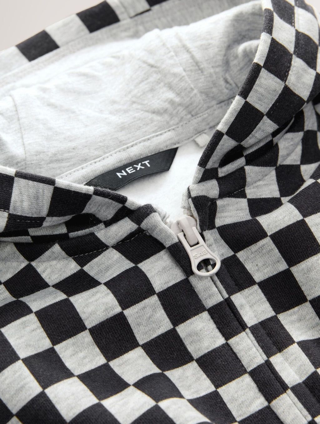 Black White Checkerboard Zip Up
Hoodie