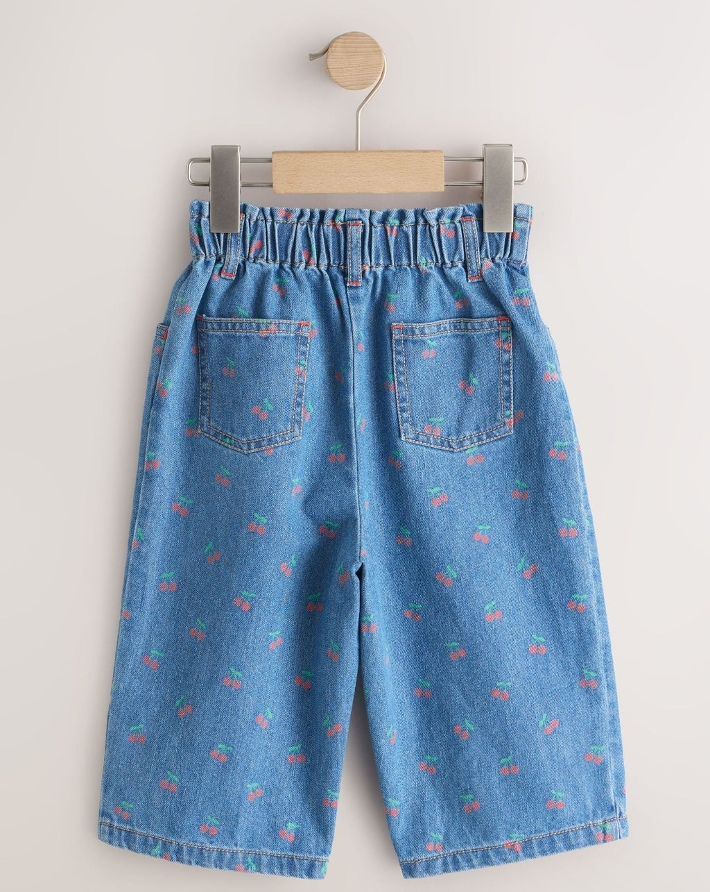 Cherry Print Wide Leg Jeans