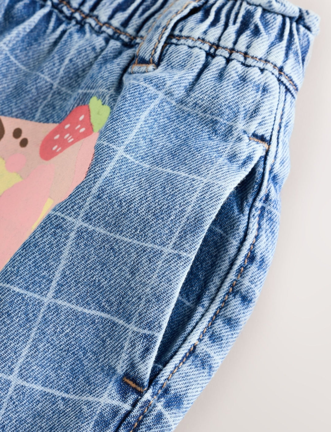 Dog Cake Print Wide Leg Jeans