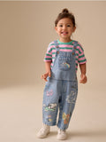 Mid Blue Cat Printed Denim
Dungarees