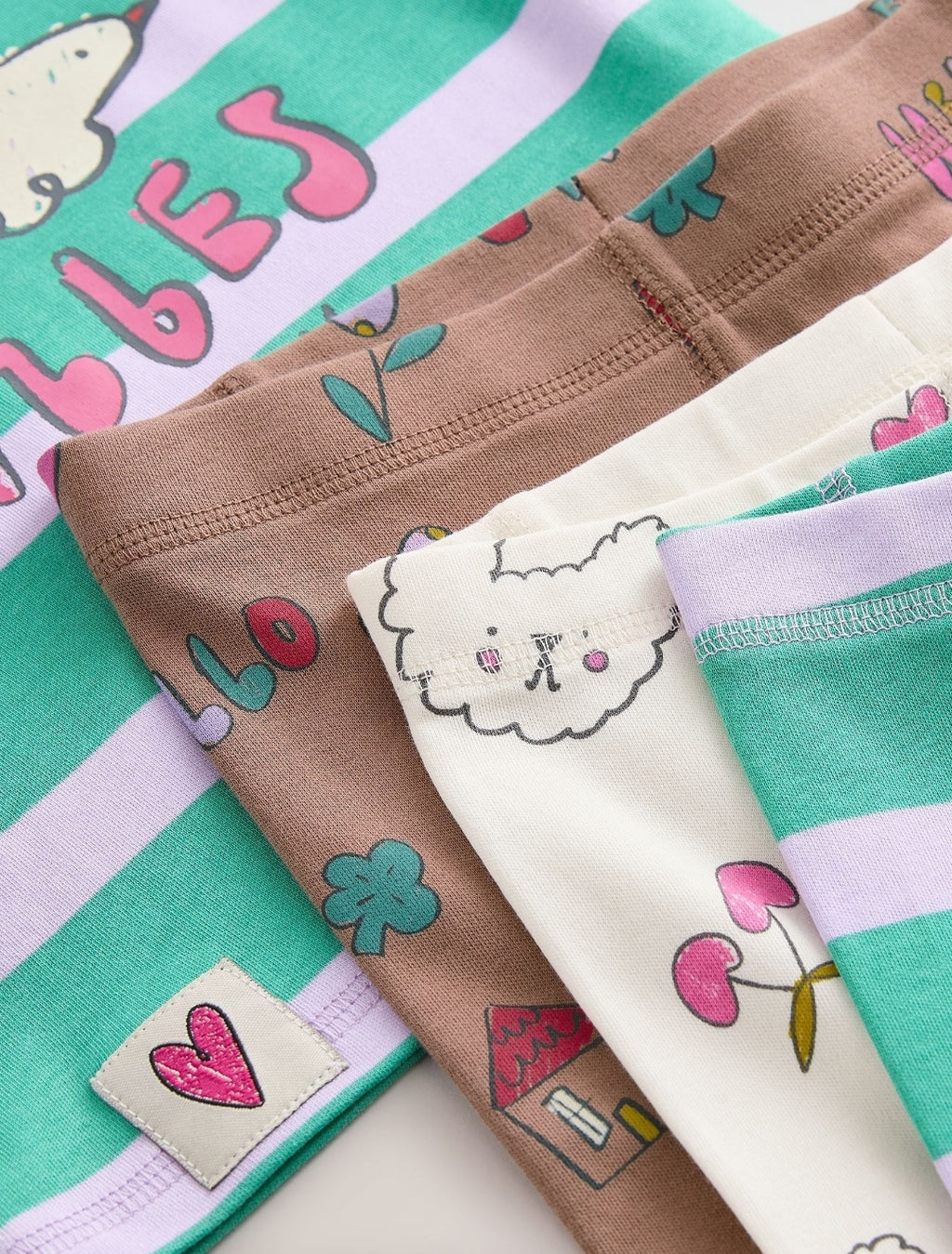 Green/Pink Snuggle Pyjamas 3 Pack