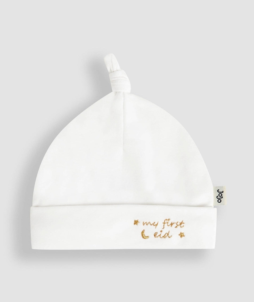 JoJo Maman Bébé White Cotton Embroidered Baby Hat