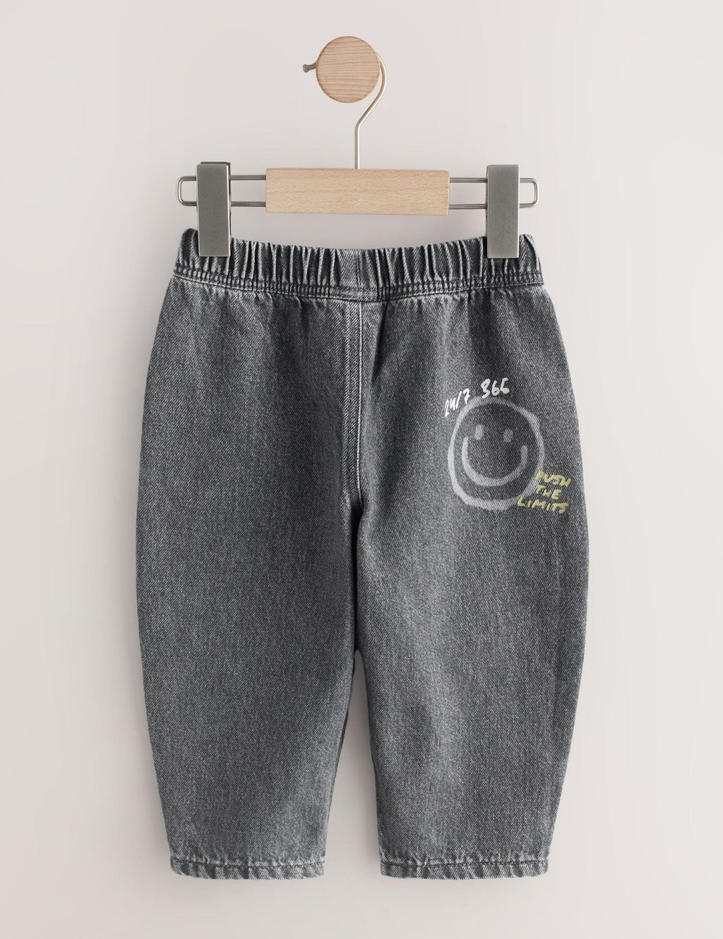 Grey Graffiti Barrel Jeans