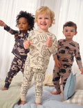 Brown/Cream Transport Snuggle Pyjamas 3 Pack