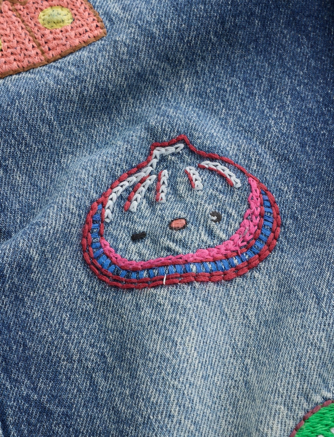 Fun Embroidered Wide Leg Jeans