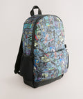 Grey Doodle Print Backpack.        16 inches