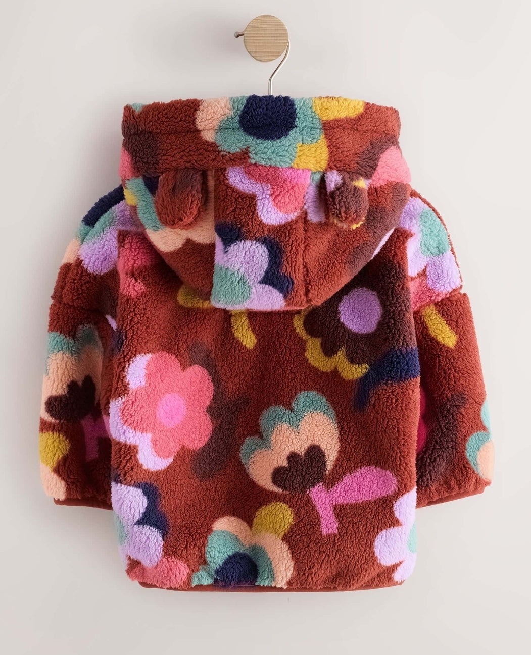Brown Flower Zip Up Fleece