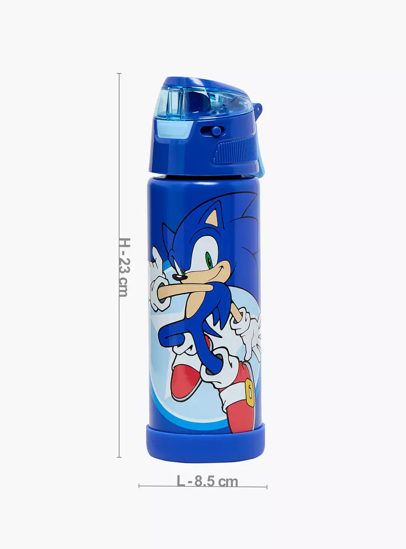 Hollywood Magic Sonic Print Stainless Steel Water Bottle with Spout and Handle