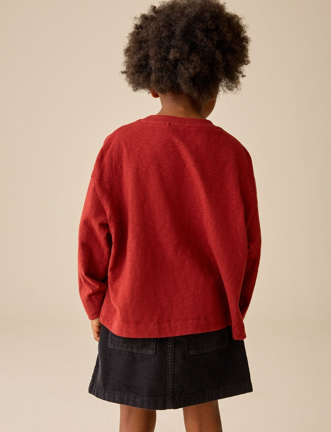 Brown Embroidered Butterfly Long Sleeve Top