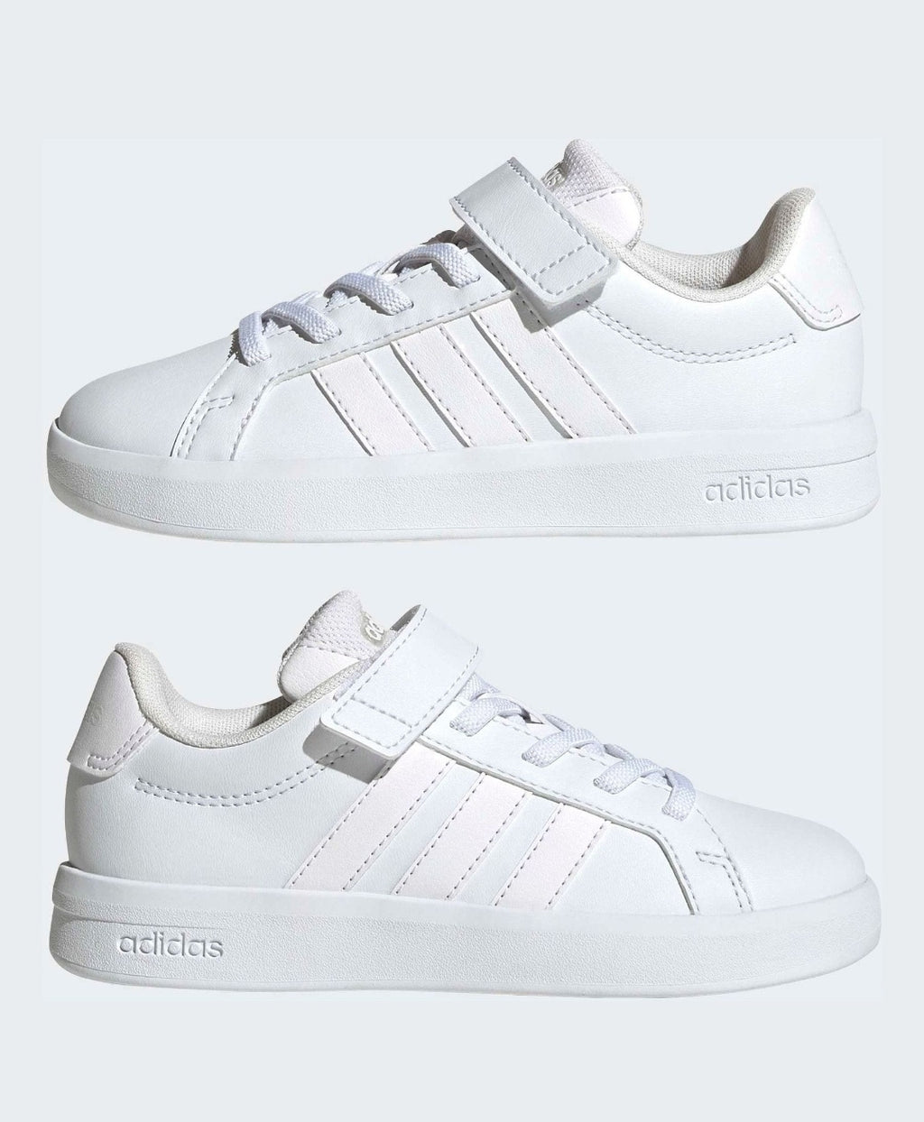 adidas White Grand Court 3.0 Elastic
Lace Kids Trainers