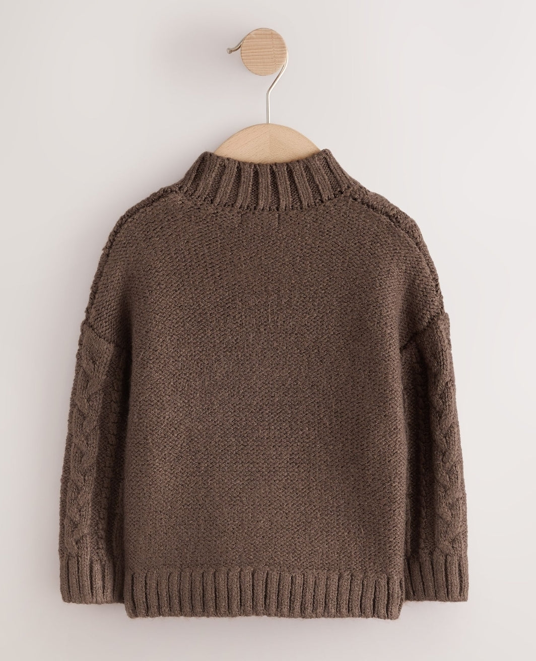 Brown Zip Neck Knitted Cable
Jumper