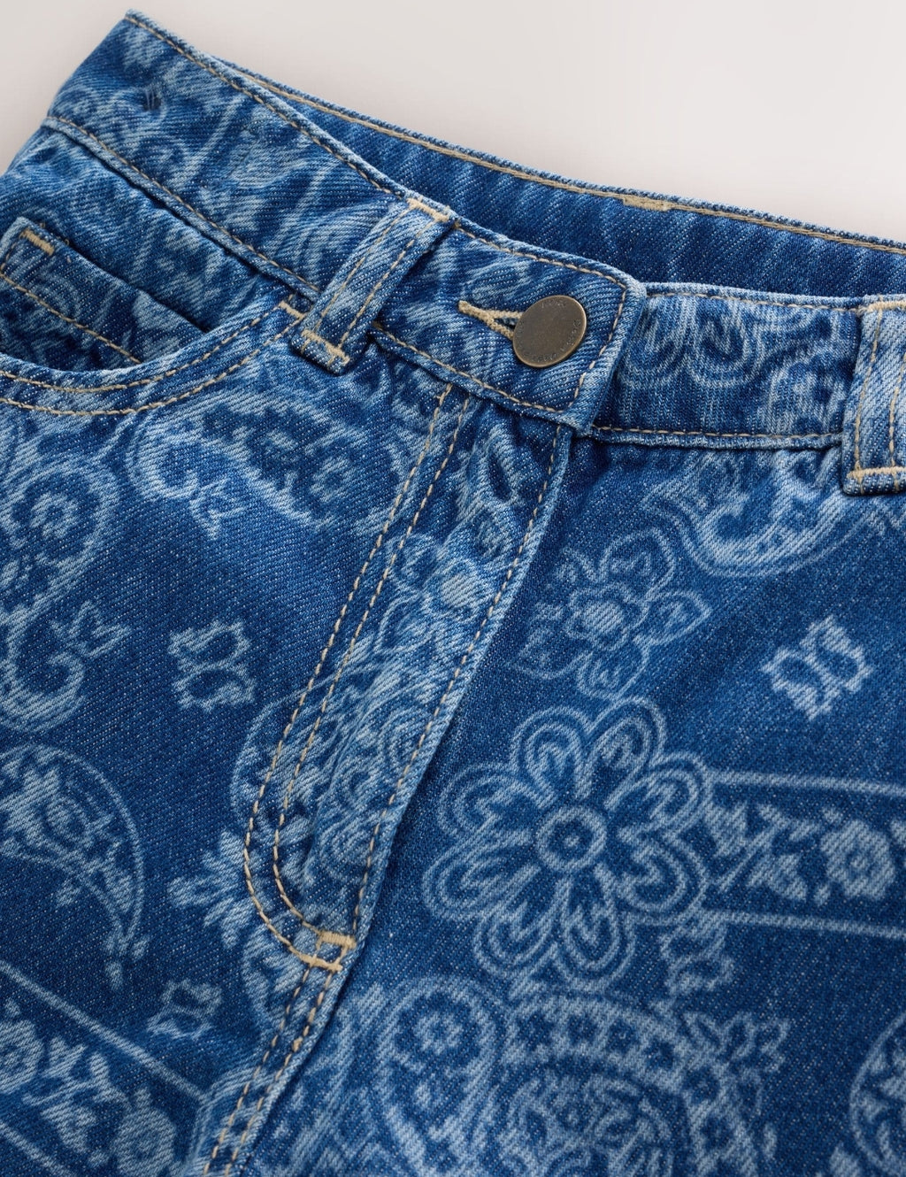Blue Denim Lazer Printed Barrel Jeans