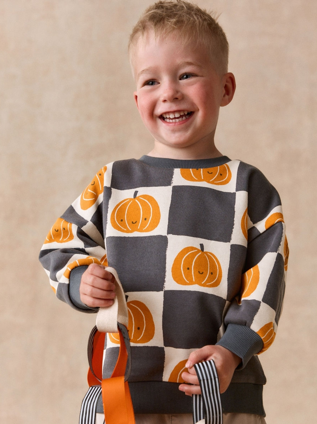 Grey/Cream Pumpkin All Over Printed
Crew Neck Sweat Top