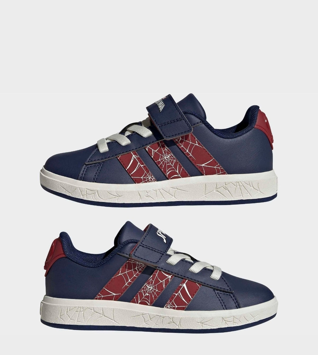 adidas Blue Marvel Spiderman Grand
Court Kids Trainers