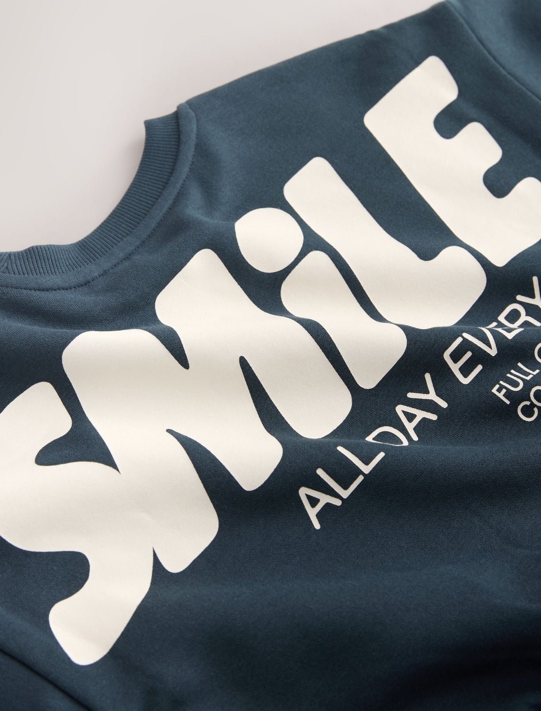 Blue Back Printed Crew Neck Sweat Top